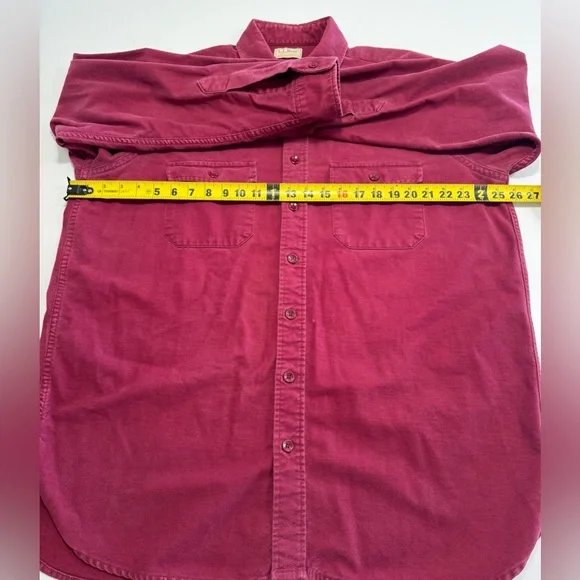 LL Bean Vintage Men’s Chamois Cloth Button Down Shirt Size 17.5 TALL Made in USA - Picture 5 of 6